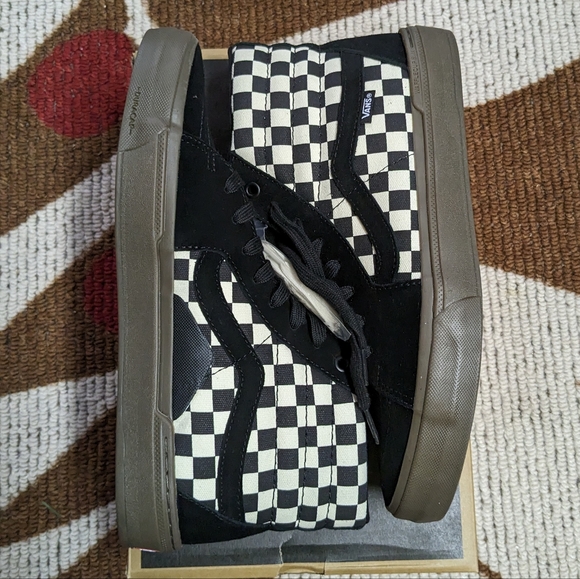 SOLD on Mercari NWT Men's Vans BMX SK8-Hi Checkerboard Black/White/Gum Sole 10.5 - Picture 5 of 10